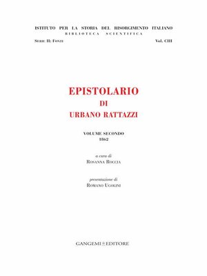 cover image of Epistolario di Urbano Rattazzi